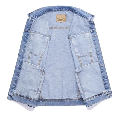 Chaleco vaquero para hombre de algodón con cuello vuelto estilo retro de moda 2
