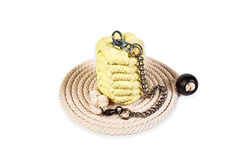 FIRE MECCA Fire Rope Dart - 12 Cotton Rope Lead, 3 Woven Kevlar Head Premium Performance Prop for Professional and Amateur Fire Dancers and Marital Artists