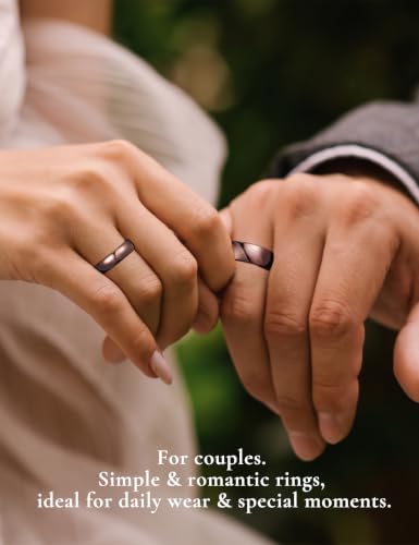 Image of King Will Men's Women's Tungsten Carbide Ring 24k Gold Plated Rose Gold Plated Domed Polished Finish Wedding Band