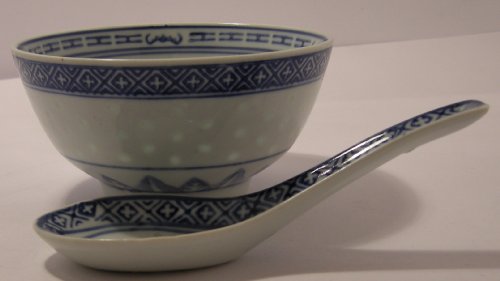 Bowl & Spoon set Ceramic Rice Pattern Guaranteed quality