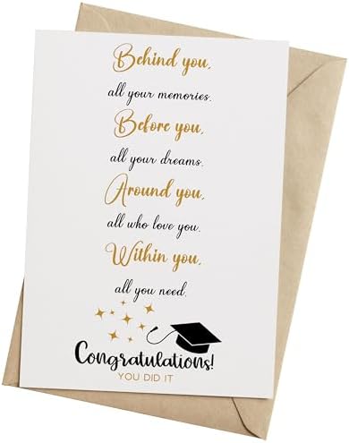 Graduation Card for Him Her, Cute Graduation Gift for High School College Grad, Behind You Before You Around You Within You Gift- 5×7 inch Folded Card include Envelope, Sticker designed by PICCAFI Graduation Card for Him Her, Cute Graduation Gift for High School College Grad, Behind You Before You Around You Within You Gift- 5×7 inch Folded Card include Envelope, Sticker designed by PICCAFI