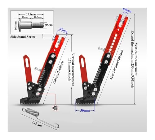 Support latéral de moto réglable pour stabiliser TYR-A11 J3 J2