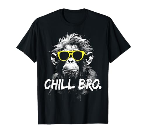 CHILL BRO – Cool Scimmia con occhiali da sole Idea Regalo Gamer Maglietta