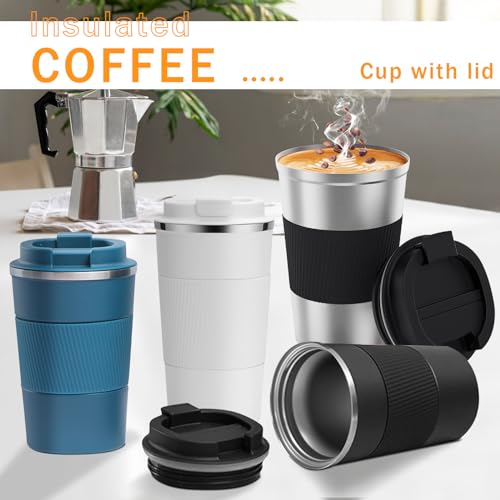 Image of Insulated Travel Coffee Mug, Stainless Steel Coffee Cup with Leakproof Lid | Double-wall insulation keeps drinks hot or cold for hours, with a leakproof lid and portable stainless steel design