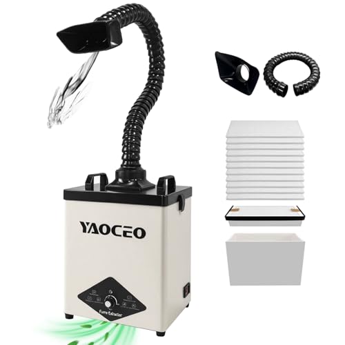 YC100 Solder Fume Extractor, Powerful 105W & Suction 260m&sup3;/h, Low-Noise Below 53dB, Fume Extractor...