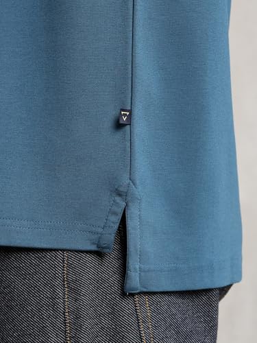 Image of Thomas Scott Men's Regular Fit Polo Performance T-Shirt | Viscose Rayon Fabric | Solid Knitted Polo Collar | Long Sleeves | Soft, Breathable & Comfortable Casual Wear for Men