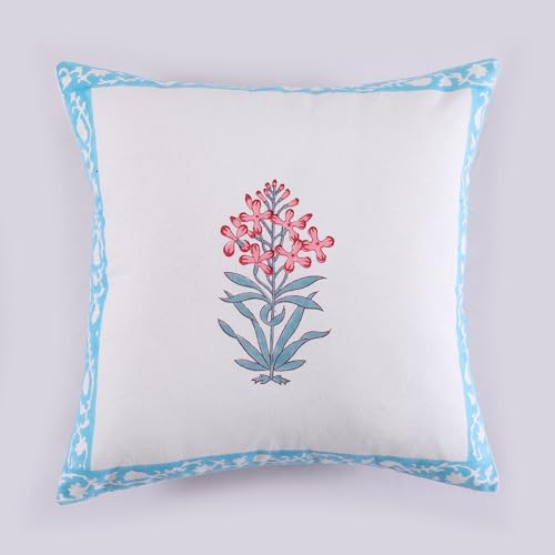 Image of Ravaiyaa - Attitude is everything Cotton Hand Block Printed Soft Cushion Cover Pillow Case 16 inch Square Cushion Sham Set of 2 Piece