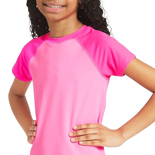 Image of Lands' End Girls' Swim UPF 50+ Short Sleeve Sun Tee Rash Guard Shirt