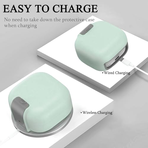 Image of Oboe Aegis Case 'Compatible with' Samsung Galaxy Buds 4 & 4 Pro Case with Phone Stand & Keyring (Mint Green) [Buds & ChargingCase NOT Included]