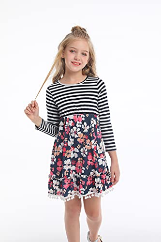 Toddler Girls Long Sleeves Dress Casual Spring Fall Winter Party Princess Dress4