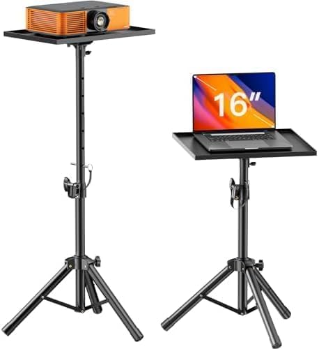 Image of Syskonics Tripod Laptop Height Adjustable, Laptop Floor Stand with Plate & Speaker Tripod for Office, Home, Stage, Studio, DJ Racks Holder Mount (Light Weight)