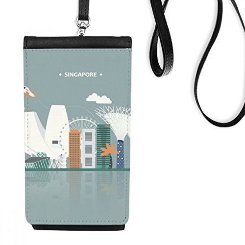 Bourse téléphone Singapour en cuir Sac de cou pour voyageur urbain