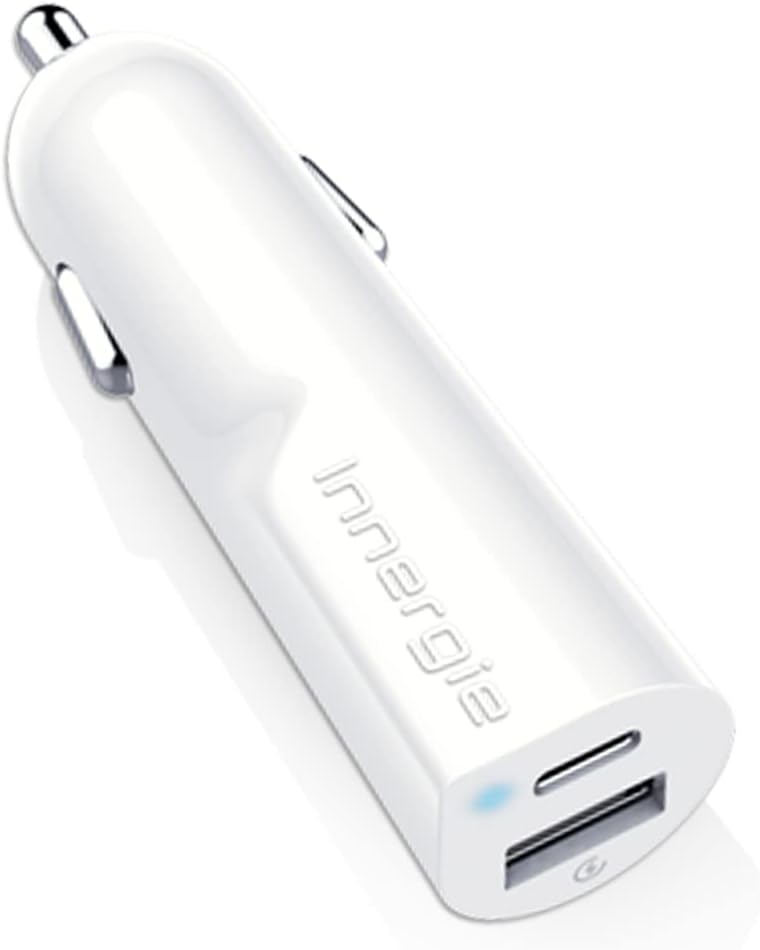 Innergie 30D USB C Car Charger, 30W Dual Port, USB-C and USB-A PD3.0/QC3.0 Fast Charging Cigarette Lighter for iPhone 17/16/15/14/13/12/11 Pro Max, iPad, Samsung Galaxy S25 S24/S23/S22, Pixel, Android