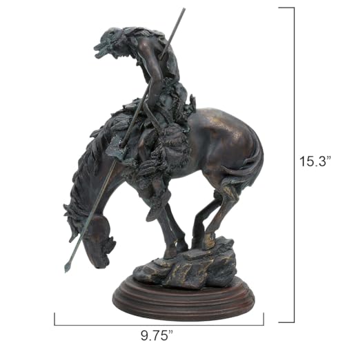 Estatua Decorativa Guerrero Western Bronce 15.3 in miniatura 3