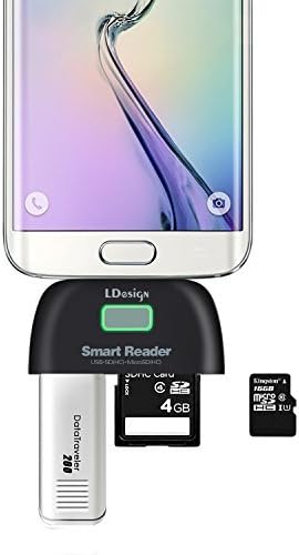 Micro USB OTG Adapter by LDesign 4-in-1 Micro SD Card Reader On-The-Go USB Adapter - Mini, Compact, Portable - USB 2.0 Port & SDHC/TF Card Slot for Android or Windows Phones (Micro USB Card Reader)
