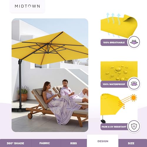 Image of Midtown Umbrellas Grande Square - 9 x 9 Ft Cantilever Umbrella