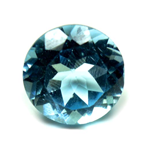 Topaze bleue naturelle de 2,95 carats taillée en rond pour haute joaillerie