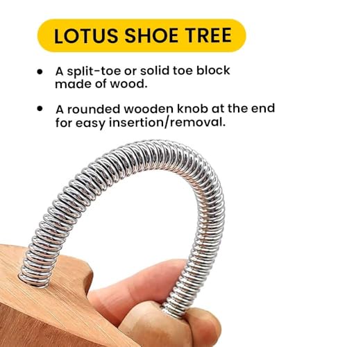 Image of Helios Men Shoe Tree | Lotus Wooden Shoe Shaper | Anti-Wrinkle Shoes Stretcher | Wooden Shoe Tree for Men 2-Piece Set
