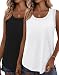 Bliwov 2 Pack Womens Tank Tops Scoop Neck Summer Sleeveless Shirts 2026 Spring Fashion Beach Vacation Loose Workout Clothes
