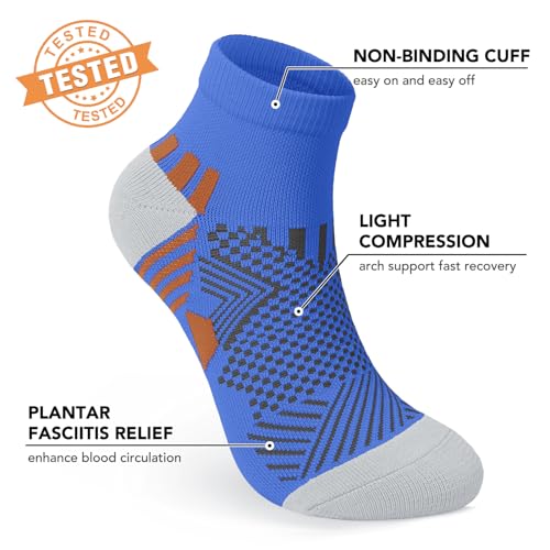 5 Pairs Copper Compression Socks for Women & Men - Ankle Plantar Fasciitis Arch Support Running Socks for Athletic4