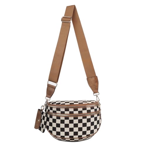 Image of Dyalsa Small Crossbody Bags for Women Canvas /PU Mini Crossbody Purse, Shoulder Bag Traveling Workout