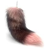 LAIDIC Fox Tail Keychain, Soft Fur, therian tail, Cosplay and Renaissance Fair Accessory (Pink tail)