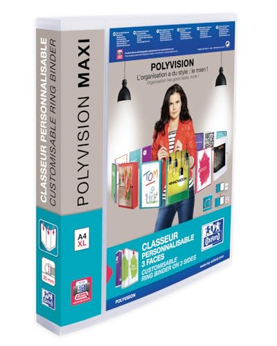 Oxford Ringbuch A4, polyvision maxi, 4 Ringe, 4 cm Rücken, transparent, farblos