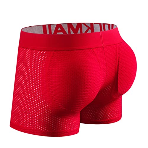 JOCKMAIL Mens Underwear Boxer Mens Padded Boxers Shorts Mesh Breathable Hips Enhancing Mens Boxers with Removable Cup