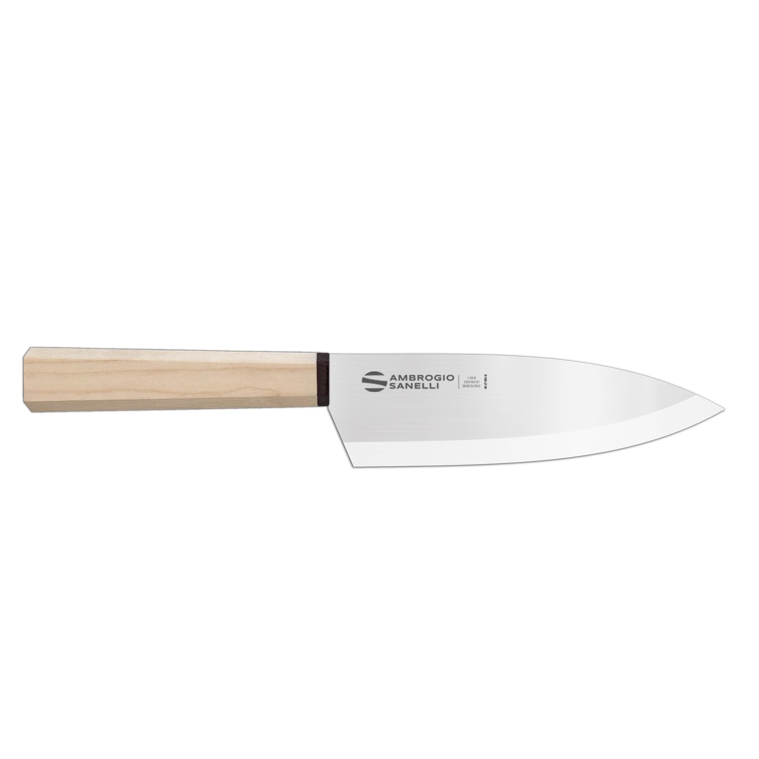 Ambrogio Sanelli, Coltello da Cucina Professionale Hexagon, Coltello Deba con Lama 16 cm in Acciaio Inox all'Azoto e Manico Esagonale, Coltelli Professionali per Lavorare il Pesce, Made in Italy