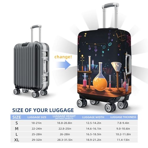 Travel Luggage Cover Suitcase Protector Elastic Washable Science Party Suitcase Cover Anti-scratch Spandex Baggage Covers Fits 18-32 Inch Luggage2