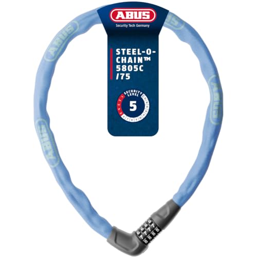 ABUS Kettenschloss Steel-O-Chain 5805C Zahlenschloss aus 5 mm starken Stahlkette Sicherheitslevel 5