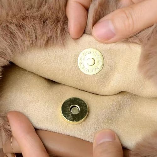 Tote Bag Cute Plush Handbag Large Capacity Soft Portable Fluffy Woven Handle Furry with Snap Buckle Faux Fur Bags2