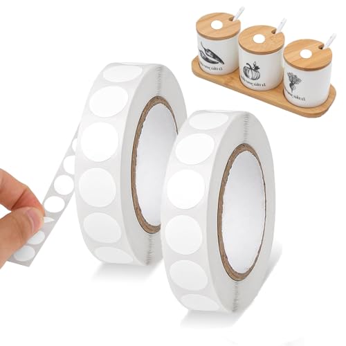 2000 pezzi Etichette Adesive Rotonde per Inventario, 13mm Adesivi Rotondi, Etichette Adesive Bianco Rotonde per Chiusura Confezioni, per Confezione Regalo Rotonda Tenuta Artigianato Busta