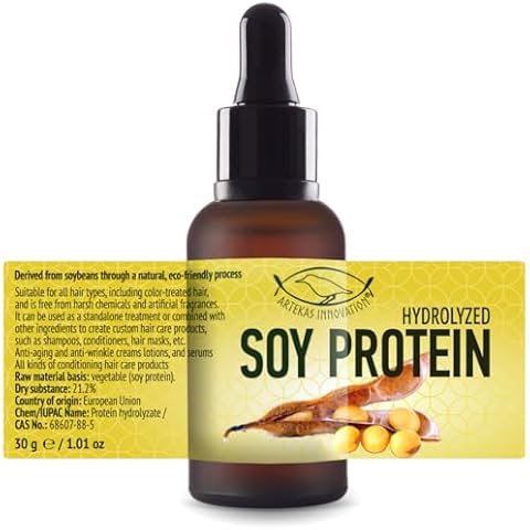 Artekas Innovation - HYDROLYZED SOY PROTEIN - Liquid - for Homemade Cosmetics, Creams, Lotions, Serums - All kinds of Conditioning Hair Care Products - 1 oz Cover