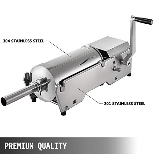 BuoQua 10L Wurstfüller Fleischwölfe Wurstmaschine Wurstfüllmaschine Horizontal Edelstahl Wurstspritze – Bild 3