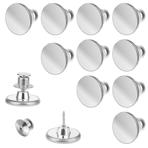 10 Stück Jeansknöpfe 17mm Hosenknöpfe zum Stecken Silber Verstellbare Metall Hosenknopf zum Einsetzen von Jeans Knopf Kein Nähen DIY