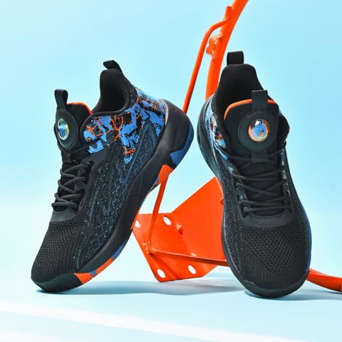 Mens Fashion Mid Top Breathable Mesh Lace Up Basketball Shoes Lightweight Non Slip Sport Sneakers for Walking Running Tennis Volleyball2