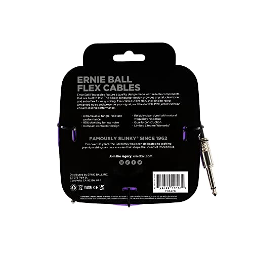 Ernie Ball Flex Instrument Cable Straight/Straight 20ft - Purple, 20 feet - Image 2