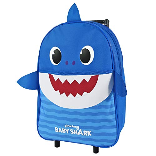 Baby Shark Mochila Infantil en Forma de Tibur� con Ruedas: Equipaje de Mano Amarillo