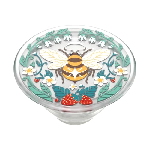 Image of ​​​​PopSockets Phone Grip with Expanding Kickstand, Adhesive Grip - Translucent Bee Boho