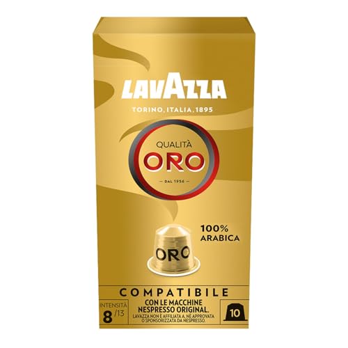 Lavazza Qualità Oro, Arabica-Bohnen mit fruchtig-floralem Geschmack, 10 Kapseln, Nespresso kompatibel Lavazza Qualità Oro, Arabica-Bohnen mit fruchtig-floralem Geschmack, 10 Kapseln, Nespresso kompatibel