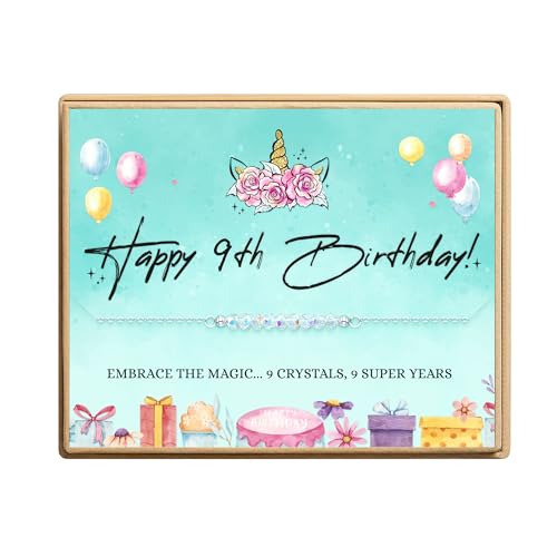 KGBNCIE Happy Birthday Bracelet Gift for Teen Girls,Crystal Beads Bracelet Gifts for 10 Year Old Girl Birthday Jewelry2