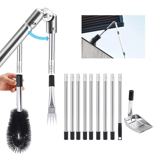 Gutter Cleaner 4.4M Telescopic Roof Gutter Cleaning Tools Kit Gutter Brush