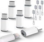 Paquet de 5 USB Adaptateur de charge de foudre C pour iPhone 16 15, Lumière à USB C Adaptateur avec transfert rapide de données pour iPhone 16 15 Plus Pro Max, Galaxy S24 S23, Pixel 8 7 6, iPad Pro, MacBook Pro