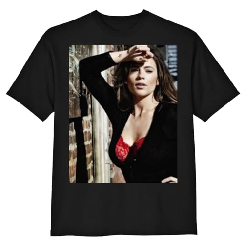 Hayley Atwell - Men's Premium Crewneck T-Shirt – Lightweight, Soft Cotton, Perfect Everyday Fit PIAP PDI711628, Black, Large