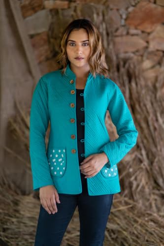 Image of Reversible Jacket for Women | Double Sided Quilted Jacket | Reversible Winter Jacket for Women | Stylish Ethnic Printed Jacket | Warm & Comfortable Casual Outerwear