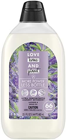 Love Home and Planet Ultra Concentrated Laundry Detergent, Lavender and Argan Oil, 23 oz, 66 Loads