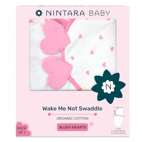 Image of NINTARABABY Swaddle Wrap for Newborns - Organic Cotton, 21 inch x 10 inch | Wake Me Not Swaddle with Baby-Safe Velcro, Ultra-Soft & Snug Sleep Sack, Breathable Swaddling Blanket, Gifts for 0-3 Months