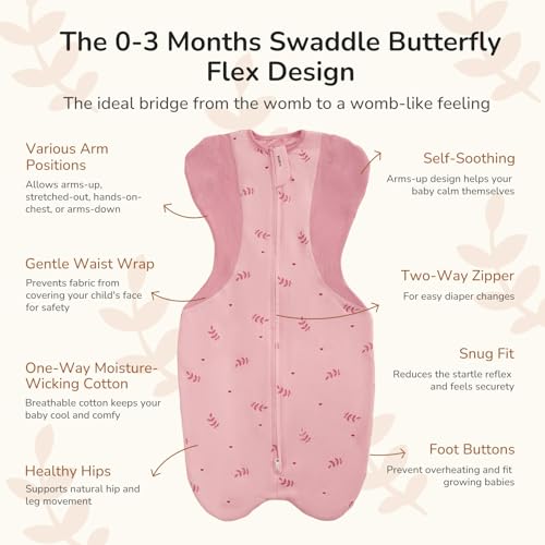 Image of KIDIRA Swaddle for Newborns, Baby Swaddles 0-3 Months 5-13lb, Swaddle Sleep Sack 0-3 Months Newborn with Moisture-Wicking Fabric, Promotes Healthy Hip Development, 2-Way Zipper, 1Pack (Pink Print)
