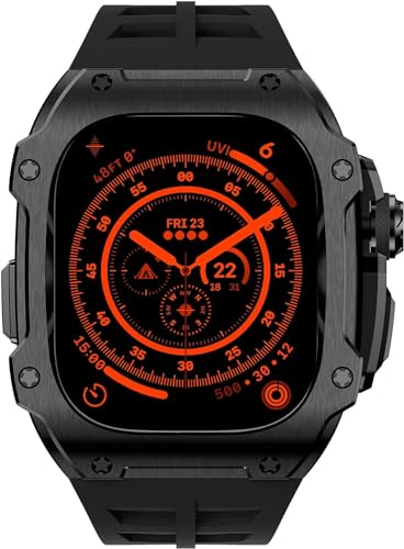 Kit modification Apple Watch Ultra 2 boîtier acier bracelet caoutchouc agate - 4